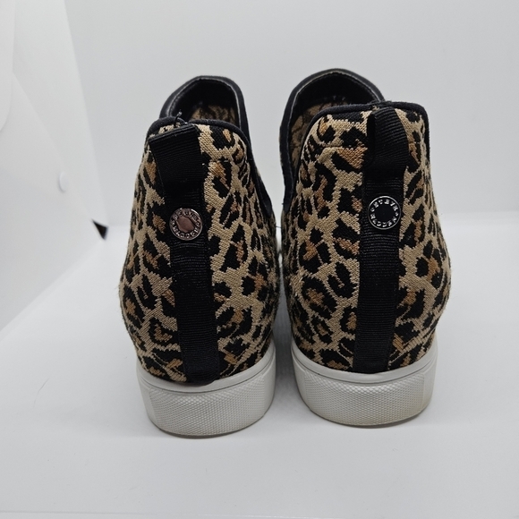 Steve Madden leopard print knit hidden wedge sneaker boots - Picture 4 of 11